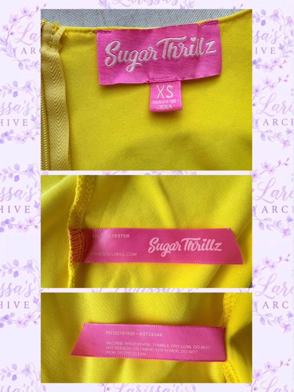 Sugar Thrillz by Dolls Kill I Got The Juice Embroidered Babydoll Dress | Size XS - Picture 6 of 16